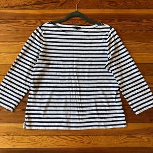 Striped Boat-Neck 3/4 Sleeve Top from J.Crew